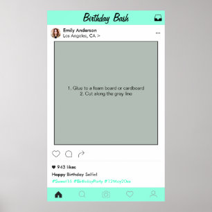 Birthday Party Prop Photo Booth Frame Decoration Poster