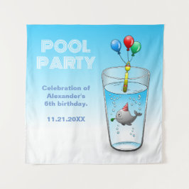 Birthday Party ready Whale Wandteppich