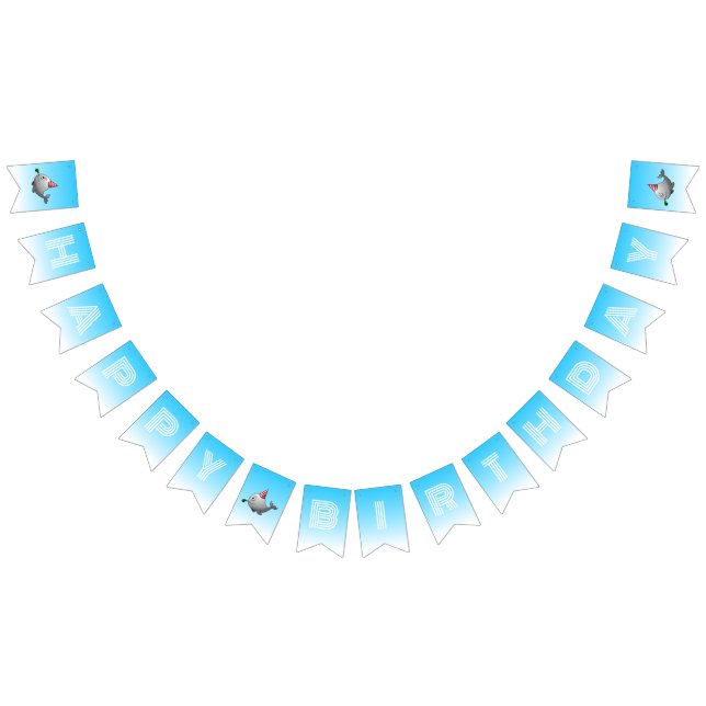 Birthday Party ready Whale Wimpelkette (Alle)