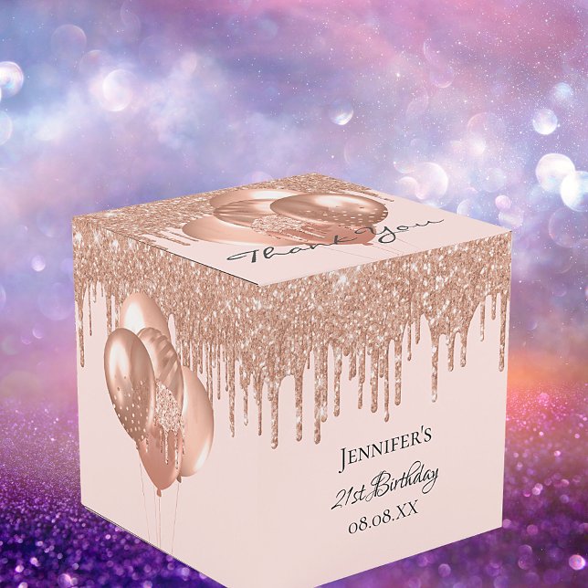 Birthday Party Rose Gold Rose Glitzer Ballons Geschenkschachtel (Von Creator hochgeladen)