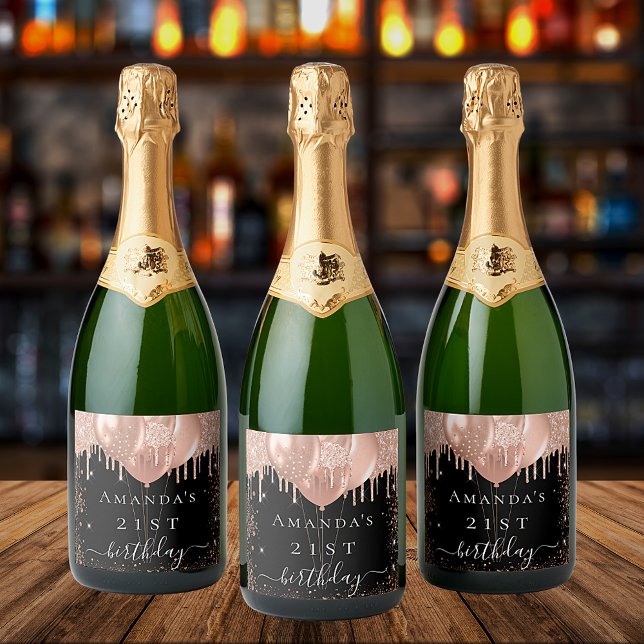 Birthday Party Schwarze Rose Gold Glitzer Ballons (Von Creator hochgeladen)