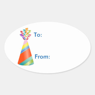 Birthday Party Sharks Hat Geschenk Tag Sticker