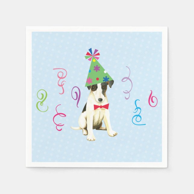 Birthday Party Smooth Fox Terrier Serviette (Vorderseite)