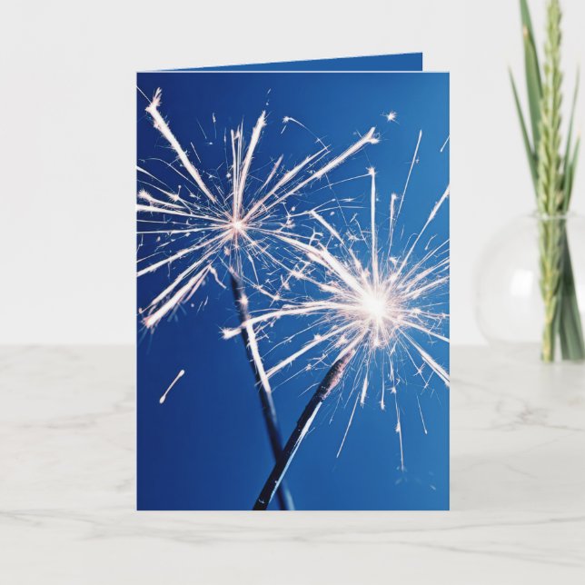 Birthday Party Sparklers Karte (Vorderseite)