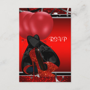 Birthday Party-UAWG mit schwarzen und roten High H RSVP Karte
