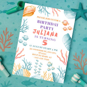 Birthday Party unter dem Meer Einladung