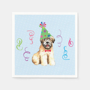 Birthday Party Wheaten Terrier Napkins Serviette