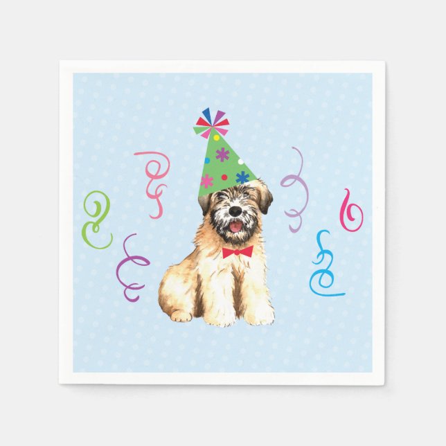 Birthday Party Wheaten Terrier Napkins Serviette (Vorderseite)