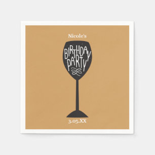BIRTHDAY PARTY Wine Glass ANDERE FARBEN Napkins Serviette