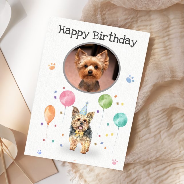 Birthday Party Yorkshire Dog Animal Card Karte (Von Creator hochgeladen)
