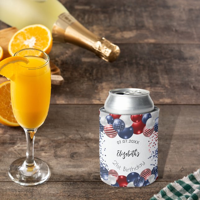 Birthday patriotic USA Rot-Weiß-Flagge Dosenkühler (Von Creator hochgeladen)