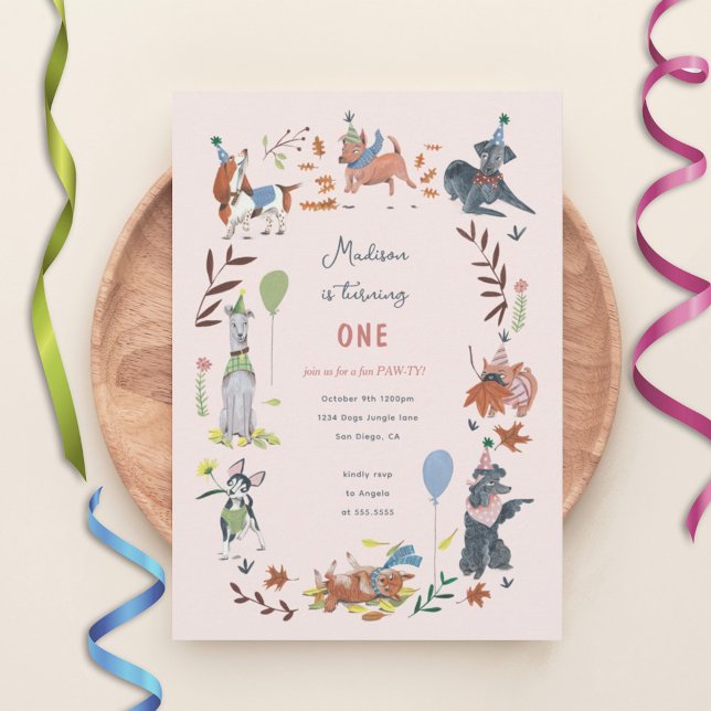 Birthday Paw-ty niedliche Welpenhunde Einladung (Von Creator hochgeladen)