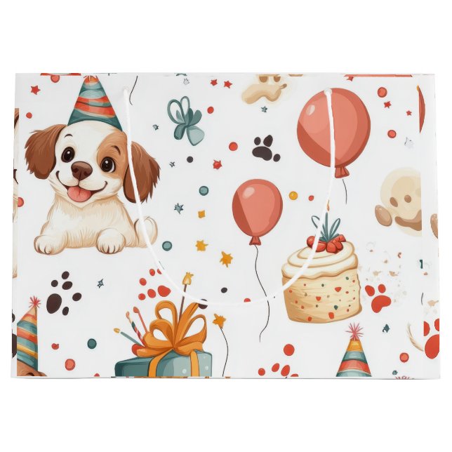 Birthday Paws Geschenktasche Große Geschenktüte (Vorderseite)