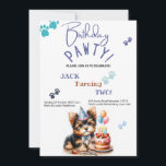 Birthday Pawty Yorkshire Terrier Dog Birthday Einladung<br><div class="desc">Feiern Sie den besonderen Tag Ihres zornigen Freundes mit unserer "Birthday Pawty Yorkshire Terrier Dog Birthday Einladung". Diese charmante Einladung enthält einen Yorkshire Terrier, der bereit ist zu feiern, und kann mit dem Namen, der Party-Adresse, der Zeit und den Kontaktinformationen Ihres Hundes angepasst werden. Teilen Sie die Freude am Geburtstag...</div>