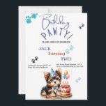 Birthday Pawty Yorkshire Terrier Dog Birthday Einladung<br><div class="desc">Feiern Sie den besonderen Tag Ihres zornigen Freundes mit unserer "Birthday Pawty Yorkshire Terrier Dog Birthday Einladung". Diese charmante Einladung enthält einen Yorkshire Terrier, der bereit ist zu feiern, und kann mit dem Namen, der Party-Adresse, der Zeit und den Kontaktinformationen Ihres Hundes angepasst werden. Teilen Sie die Freude am Geburtstag...</div>