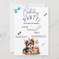 Birthday Pawty Yorkshire Terrier Dog Birthday