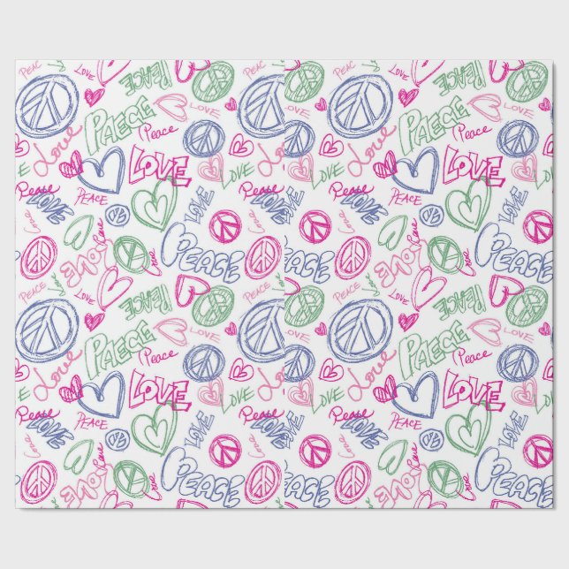 Birthday Peace Wrapping Paper Geschenkpapier (Saum)
