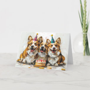 Birthday Pembroke Welsh Corgi Hunde Dankeskarte