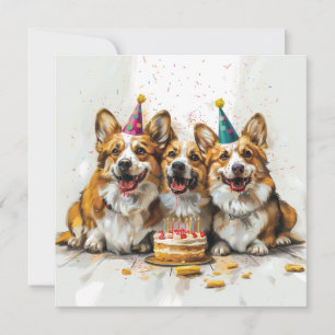 Birthday Pembroke Welsh Corgi Hunde Einladung