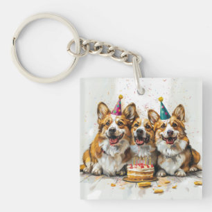 Birthday Pembroke Welsh Corgi Hunde Schlüsselanhänger