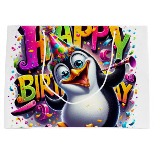 Birthday Penguin von Natasha Us Große Geschenktüte