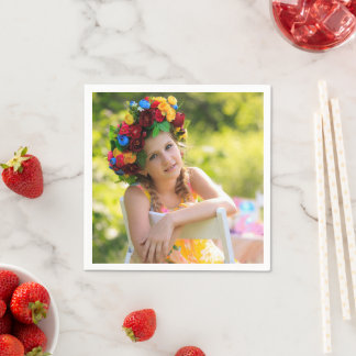 Birthday Personalized Photo Text Design Cocktail  Serviette