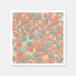 Birthday Picnic, Cute Retro Style Serviette