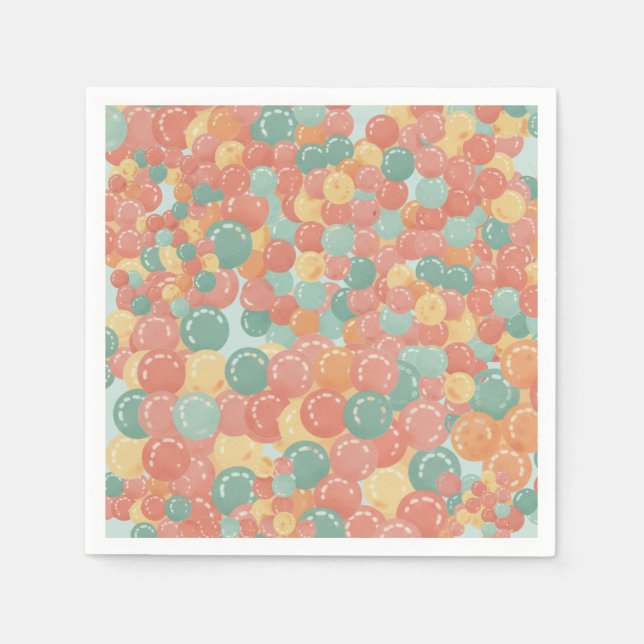 Birthday Picnic, Cute Retro Style Serviette (Vorderseite)