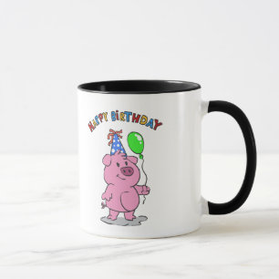 Birthday Pig Cartoon Hintergrundfarbe auswählen Tasse