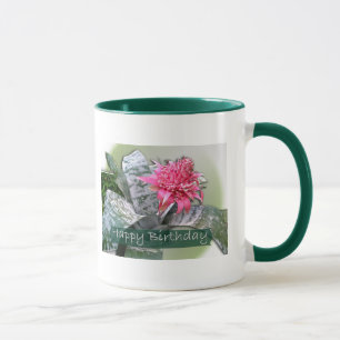 Birthday Pink Bromeliad Tasse