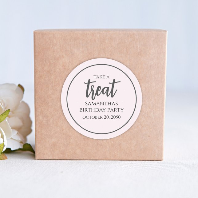 Birthday Pink Minimalistische Niedliche Polka Dots Runder Aufkleber (Von Creator hochgeladen)