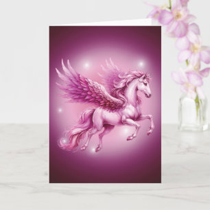 Birthday Pink Pegasus Fantasy Design Karte