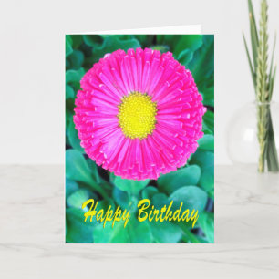 Birthday Pink & Yellow Flower Karte