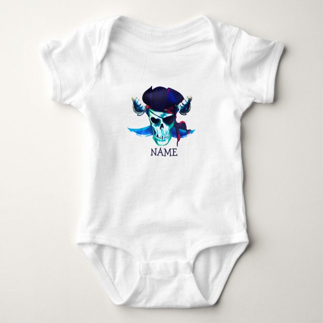 Birthday Pirate Skull Baby Bodysuit Baby Strampler (Vorderseite)