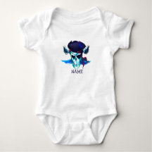 Birthday Pirate Skull Baby Bodysuit