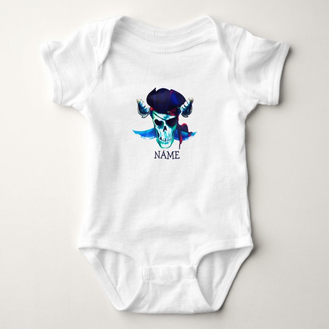 Birthday Pirate Skull Baby Bodysuit Strampler (Vorderseite)