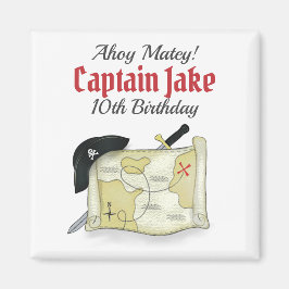 Birthday Pirates Treasure Map Gastgeschenk Magnet