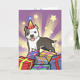 Birthday Pitbull / American Staffordshire Terrier Karte