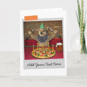Birthday Pizza Dog Funny Card Karte