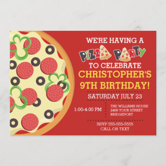 Birthday Pizza Party Einladung