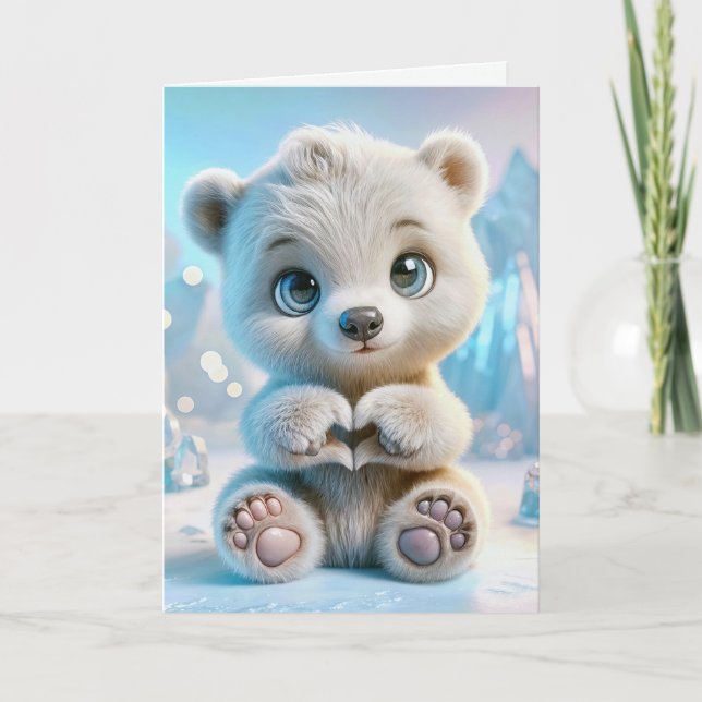 Birthday Polar Bear Cub for Great Grandtochter Karte (Vorderseite)