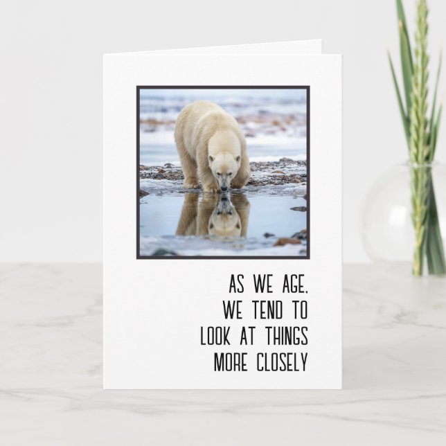 Birthday Polar Bear Looking at its Reflection Karte (Vorderseite)