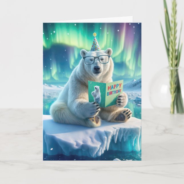 Birthday Polar Bear On the Iceberg Karte (Vorderseite)