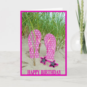 Birthday Polka Dot flip Flops Karte