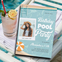Birthday Pool Party Sommer Cool Tee Zwischen Foto