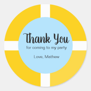 Birthday Pool Swim Gastgeschenk Lifebuoy Vielen Da Runder Aufkleber