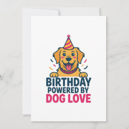 Birthday Powered by Dog Love Illustration Feiertagskarte