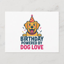 Birthday Powered by Dog Love Illustration Feiertagspostkarte