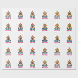 Birthday Powered by Dog Love Illustration Geschenkpapier