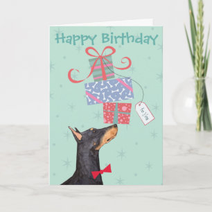 Birthday präsentiert Doberman Card Karte